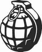 Grenade Bombe - DXF SVG CDR Cut File, listo para cortar para plasma de enrutador láser